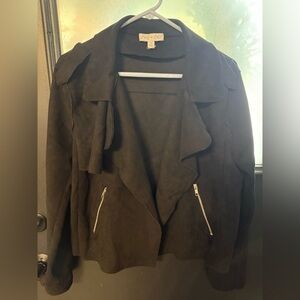 She + Sky Black Leather Jacket